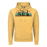 Vintage Mustard western animals truck Vintage Hoodie - Jasminsmagicworld