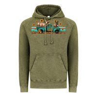 Vintage Olive western animals truck Vintage Hoodie - Jasminsmagicworld