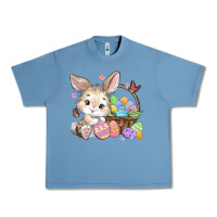 Pebble Blue easter bunny Urban Heavy Tee - MaliasSmallBusiness