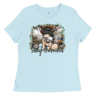 Baby Blue stay focused Ladies Tee - SublimationCraftShop