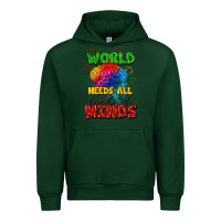 Forest Green The world needs all kinds of minds Urban Hoodie - FaDigitalArtStudio