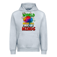 Heather Grey The world needs all kinds of minds Urban Hoodie - FaDigitalArtStudio