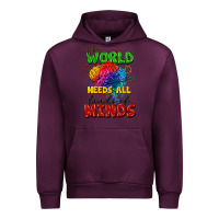Mauve Wine The world needs all kinds of minds Urban Hoodie - FaDigitalArtStudio