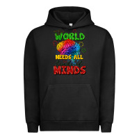 Pigment Black The world needs all kinds of minds Urban Hoodie - FaDigitalArtStudio