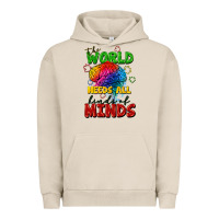 Pigment French Oak The world needs all kinds of minds Urban Hoodie - FaDigitalArtStudio