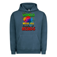Pigment Midnight Navy The world needs all kinds of minds Urban Hoodie - FaDigitalArtStudio