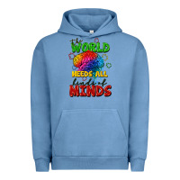 Pigment Pebble Blue The world needs all kinds of minds Urban Hoodie - FaDigitalArtStudio