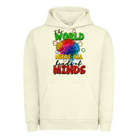 Pigment Pistachio The world needs all kinds of minds Urban Hoodie - FaDigitalArtStudio
