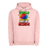 Pigment Salmon The world needs all kinds of minds Urban Hoodie - FaDigitalArtStudio