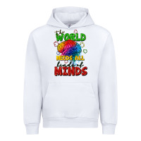 White The world needs all kinds of minds Urban Hoodie - FaDigitalArtStudio