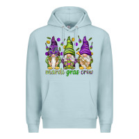 Blue Mist Mardi Gras crew with gnomies Premium Hoodie - HowdyJamesFarm