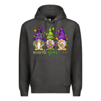 Charcoal Heather Mardi Gras crew with gnomies Premium Hoodie - HowdyJamesFarm