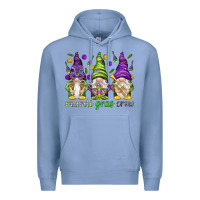 Colony Blue Mardi Gras crew with gnomies Premium Hoodie - HowdyJamesFarm