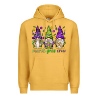 Mustard Mardi Gras crew with gnomies Premium Hoodie - HowdyJamesFarm