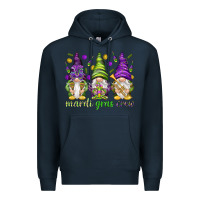 Navy Mardi Gras crew with gnomies Premium Hoodie - HowdyJamesFarm