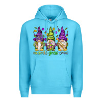 Ocean Blue Mardi Gras crew with gnomies Premium Hoodie - HowdyJamesFarm