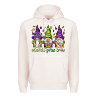 Pale Pink Mardi Gras crew with gnomies Premium Hoodie - HowdyJamesFarm