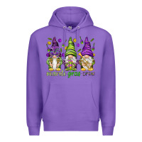 Purple Mardi Gras crew with gnomies Premium Hoodie - HowdyJamesFarm