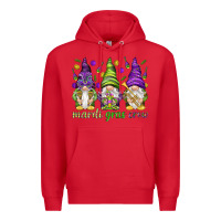 Red Mardi Gras crew with gnomies Premium Hoodie - HowdyJamesFarm