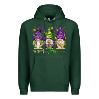 Sports Green Mardi Gras crew with gnomies Premium Hoodie - HowdyJamesFarm