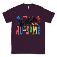 Plum my brother is ausome autism Classic Tee - MaliasSmallBusiness