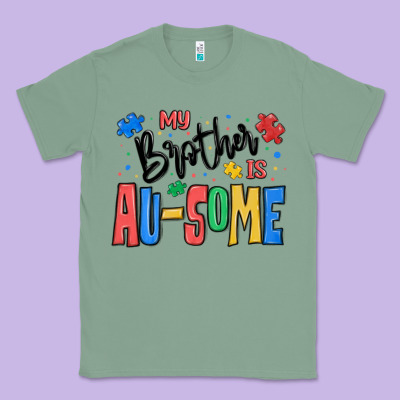 My Brother Is Ausome Autism Classic Tee Designed By Maliassmallbusiness