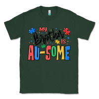 Sports Green my brother is ausome autism Classic Tee - MaliasSmallBusiness
