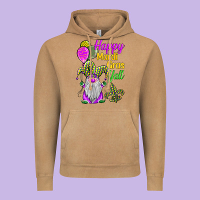 Happy Mardi Gras Y'all Vintage Hoodie Designed By Barkaloodesign