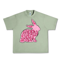 Oil Green happy easter rabbit Urban Heavy Tee - MaliasSmallBusiness