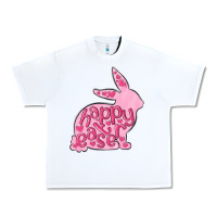 White happy easter rabbit Urban Heavy Tee - MaliasSmallBusiness