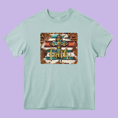 Faith Cross Mousepad Heavy Core Tee Designed By Barkaloodesign