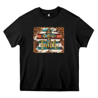 Black faith cross mousepad Heavy Core Tee - BarkalooDesign