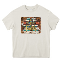 Cream faith cross mousepad Heavy Core Tee - BarkalooDesign