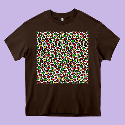Christmas Leopard Heavy Core Tee Designed By Fadigitalartstudio