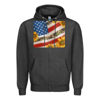 Charcoal Heather american flag sunflowers and canouflage print veteran mousepad Zipper Hoodie - Jasminsmagicworld