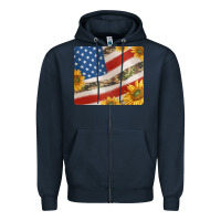 Navy american flag sunflowers and canouflage print veteran mousepad Zipper Hoodie - Jasminsmagicworld