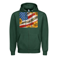 Sports Green american flag sunflowers and canouflage print veteran mousepad Zipper Hoodie - Jasminsmagicworld