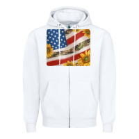 White american flag sunflowers and canouflage print veteran mousepad Zipper Hoodie - Jasminsmagicworld