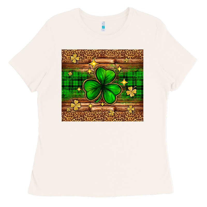 St. Patrick's Day Shamrock Leopard Ladies Tee by Neo Western | Teevron