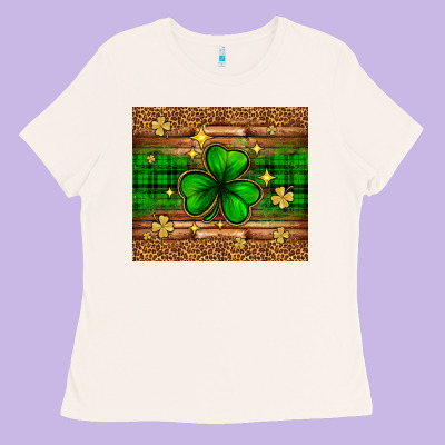 St. Patrick's Day Shamrock Leopard Ladies Tee Designed By Neo Western