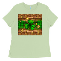 Matcha St. Patrick's Day shamrock leopard Ladies Tee - Neo Western