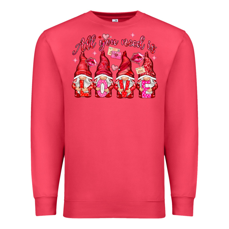 All You Need Is Love Gnomies Valentine's Day Premium Sweatshirt by HowdyJamesFarm | Teevron