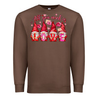 Chestnut All you need is love gnomies Valentine's Day Premium Sweatshirt - HowdyJamesFarm