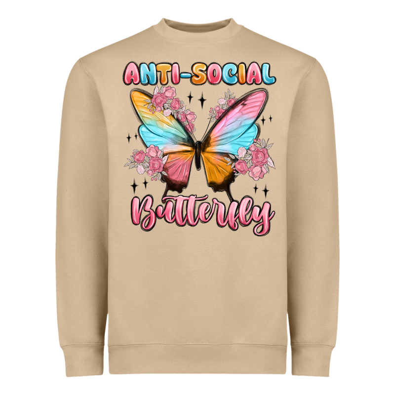 Anti Social Butterfly Heavyweight Sweatshirt by MaliasSmallBusiness | Teevron