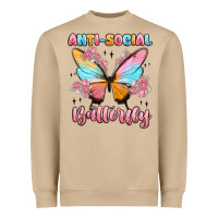 Mushroom anti social butterfly Heavyweight Sweatshirt - MaliasSmallBusiness