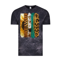 Cloud Black Leopard Sunflower Brush Strokes Vintage Tee - Jasminsmagicworld