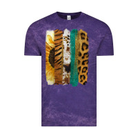 Cloud Purple Leopard Sunflower Brush Strokes Vintage Tee - Jasminsmagicworld