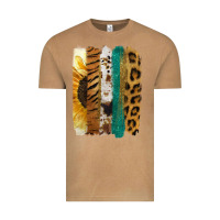 Vintage Camel Leopard Sunflower Brush Strokes Vintage Tee - Jasminsmagicworld