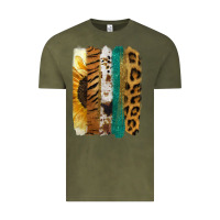 Vintage Olive Leopard Sunflower Brush Strokes Vintage Tee - Jasminsmagicworld