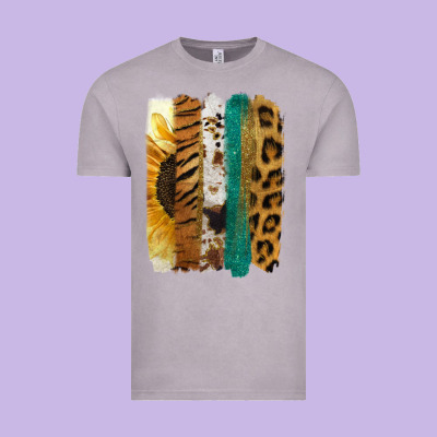 Leopard Sunflower Brush Strokes Vintage Tee Designed By Jasminsmagicworld